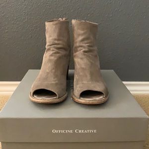 Beautiful suede open toe boots